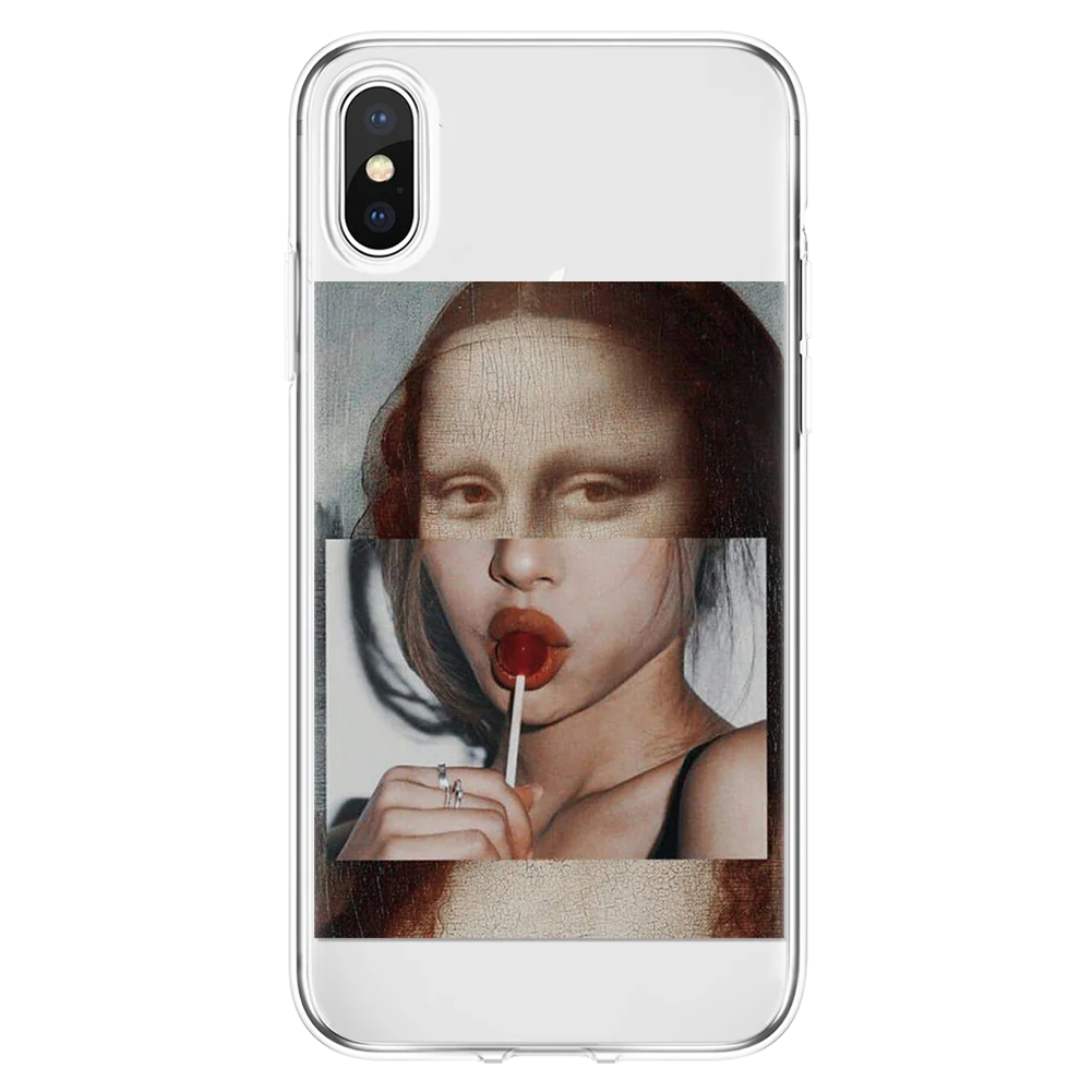 Отличный художественный эстетический чехол Мона Лиза Давид для iPhone X XR XS Max 5 5S 5C 4 4S Мягкий ТПУ для iPhone 7 8 6 6S Plus 11 Pro MAX чехлы