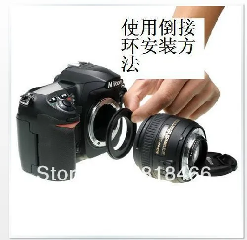 

58mm camera reverse adapter ring 58mm Macro Reverse lens Adapter Ring for NIKON Mount for D3100 D7100 D7000 D90 50f1.4 lens