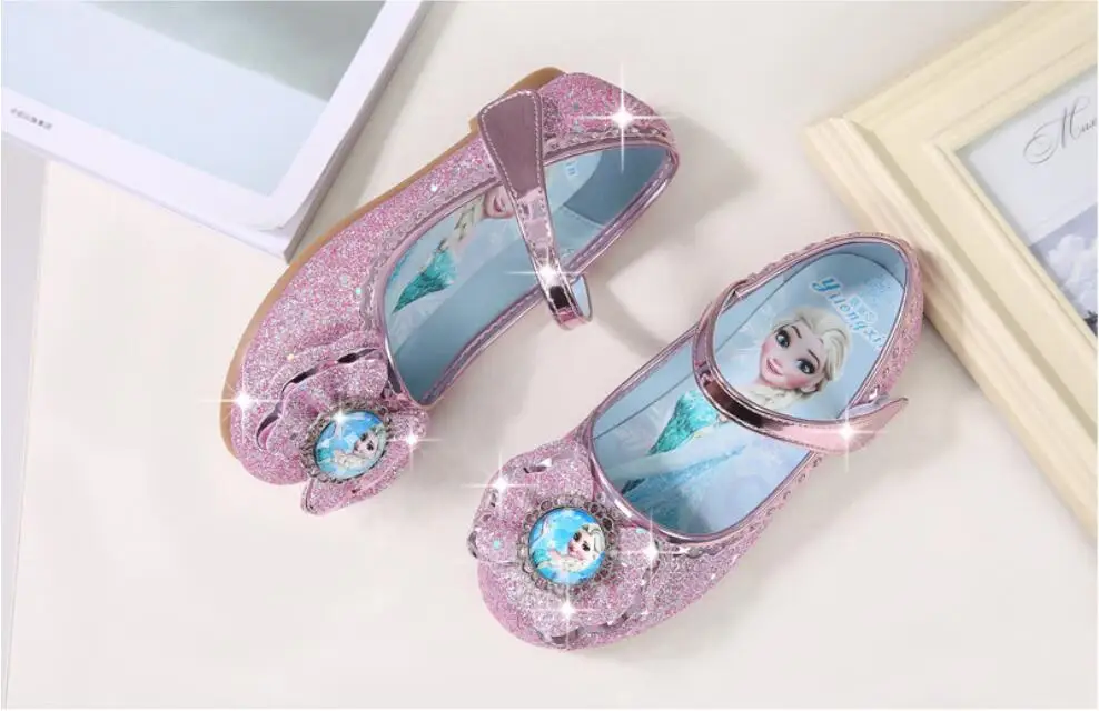 Новинка; детская кожаная обувь Снежной Королевы; детская блестящая обувь принцессы для маленьких девочек; детские ботинки для свадебной вечеринки; Enfan