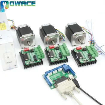 

[EU Free VAT] 3 Axis Nema23 76mm CNC Stepper Motor Dual Shaft 270oz-in 3A + Motor Driver for CNC Router Milling Control