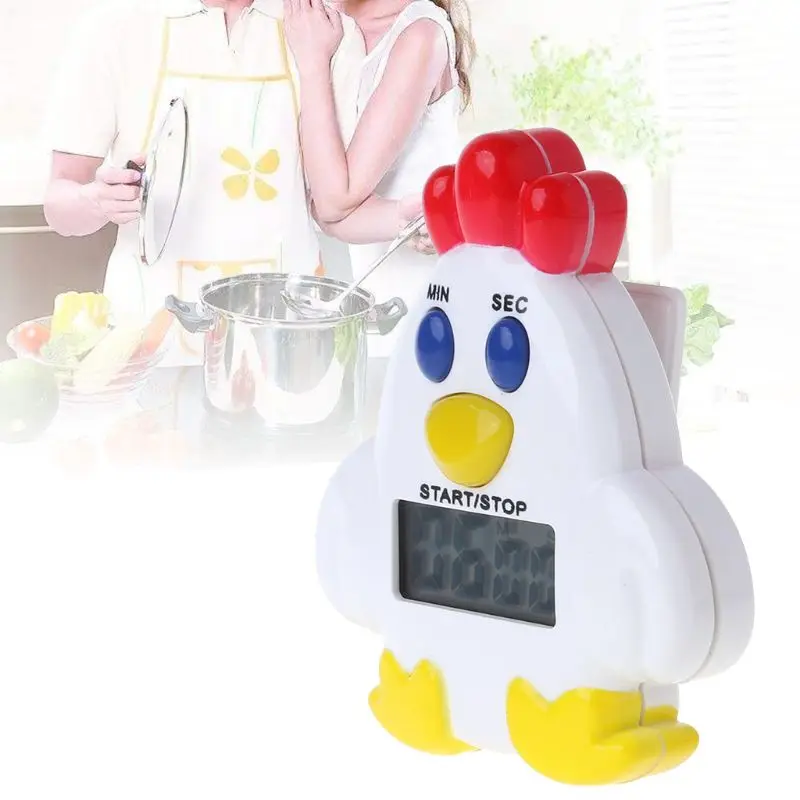 

Cute Cartoon Chicken Electronic LCD Digital Countdown Kitchen Timer Cooking Baking Helper 100 Minutes Reminder