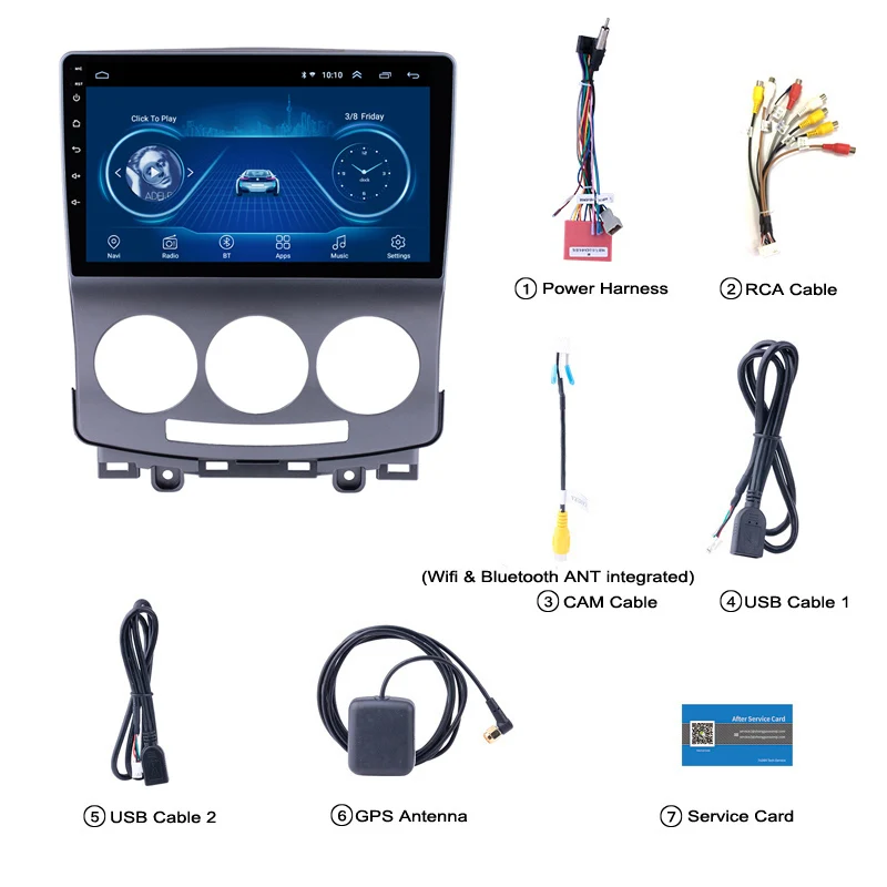 Discount Hot sale 9 inch 2.5D Tempered HD multi-touch screen Android 8.1 NAVI for Mazda 5 2005-2010 with Bluetooth USB WIFI support SWC 5