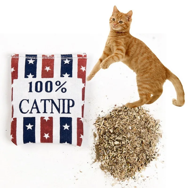 Linen Square Shape Catnip Bags cat Catnip Toys Different Colors Supply