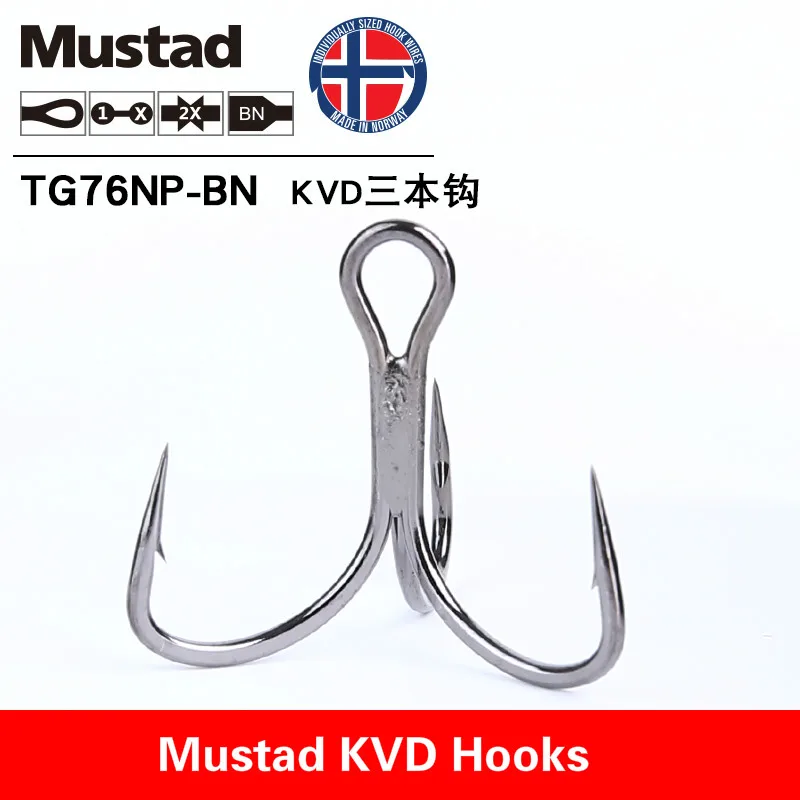 

Mustad TG76 KVD Fishing Hooks Strong Three Anchor FishHooks High Carbon Steel Treble Hooks Sea Carp Fishing Worm Lure Rock Hooks