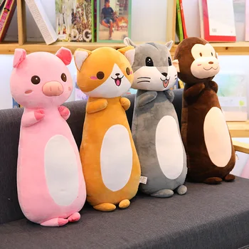 

70-130cm Creative cartoon pig cat hamster Stuffed Animals Plush toy Unicorn Animal monkey High Quality Cartoon Gift For Children