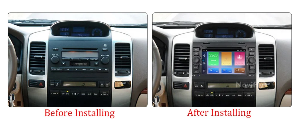 Sale 2din 2+32G Android 9.1 Car dvd radio aduio player GPS Navigation for Toyota Land Cruiser Prado 120 2003-2009 WIFI RDS FM USB SD 6