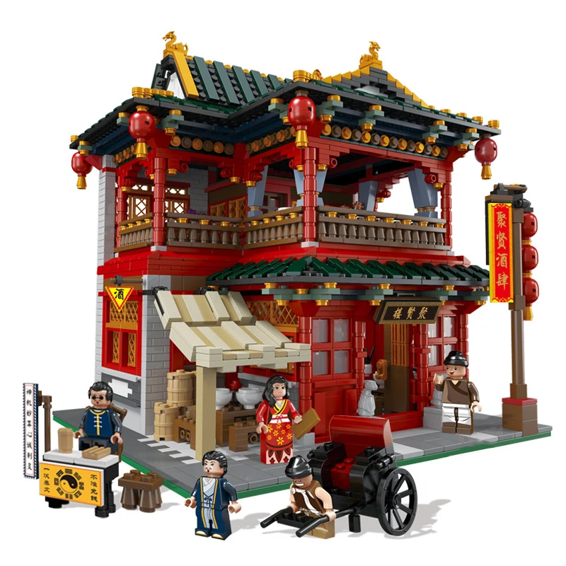 

Xingbao 01002 3267Pcs MOC Creative Series The Beautiful Tavern Set Building Blocks Bricks Children Educational Toys Model GiftS