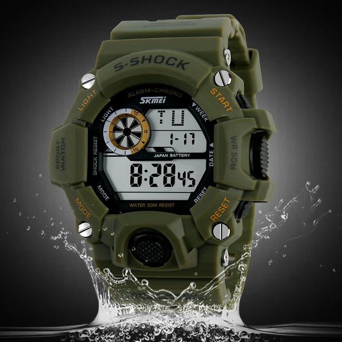 Купить Часы Мужские Спортивные Водонепроницаемые Противоударные