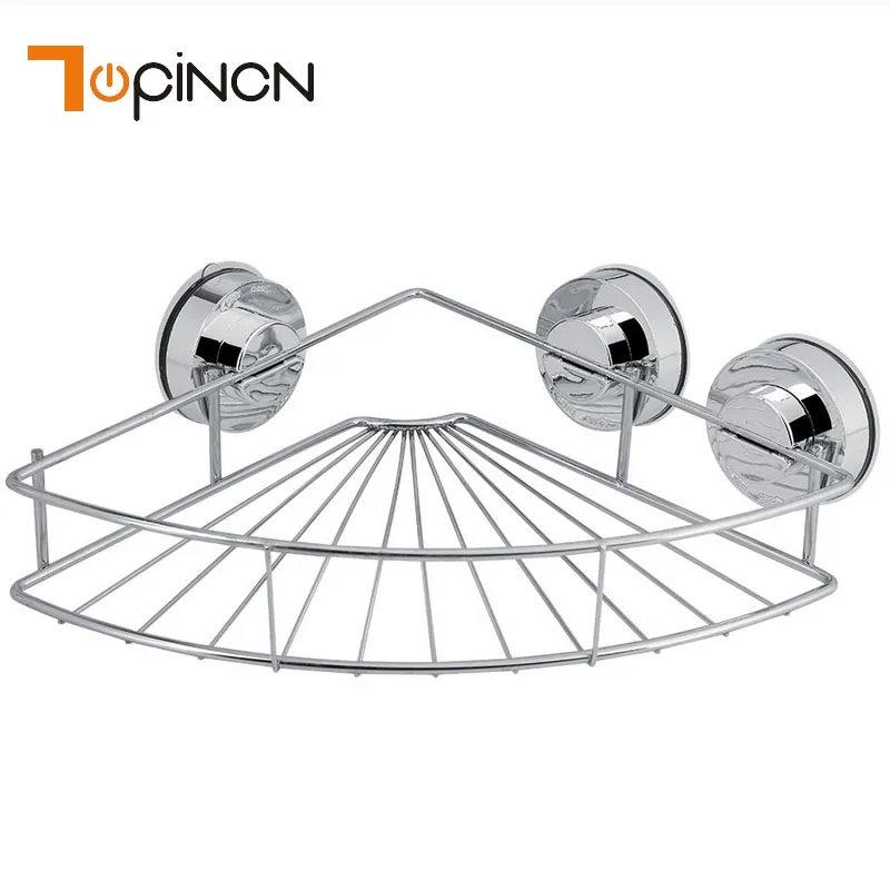 Corner Shelf Shower Strong Suction Stainless Steel Shelves Bathroom