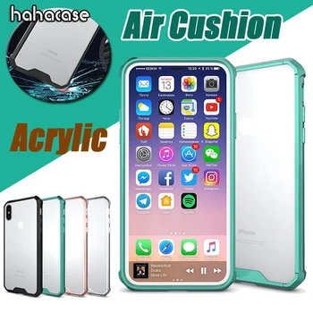 

500pcs Transparent Shockproof Acrylic Case For iPhone 11 Pro Max XS XR X 8 7 6 6S Plus Hybrid Silicone Frame Hard PC Clear Cover