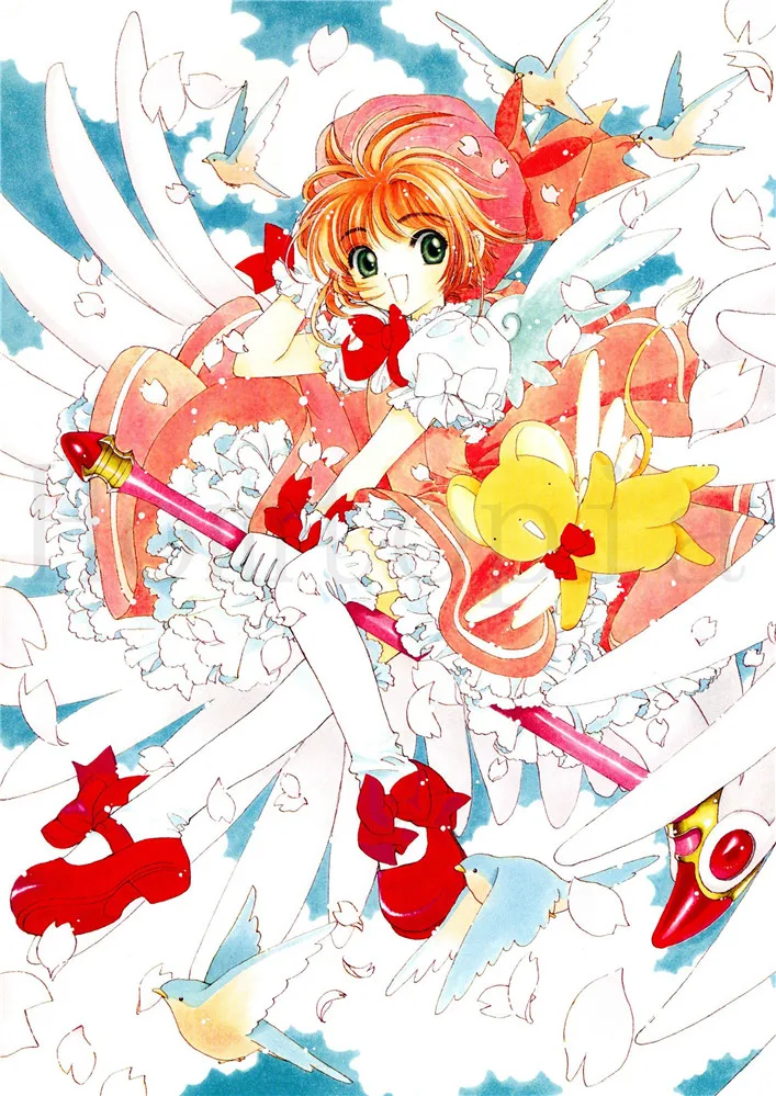 Карты Captor Sakura плакаты мультфильм наклейки на стену с белым покрытием бумага печатает Высокое разрешение четкое изображение гостиная спальня