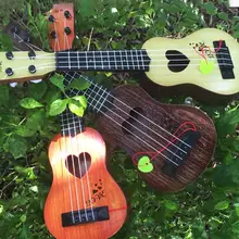 Укулеле ранний обучающий музыкальный игрушка мини четырехструнная гитара детская музыкальная игрушка Гавайская гитара для мальчиков и девочек с скрипом