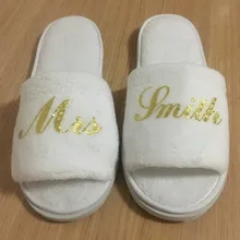 5 пар в партии, индивидуальный блестящий логотип для девичника вечерние подарки, персонализированные для свадьбы, невесты, подружки невесты Тапочки