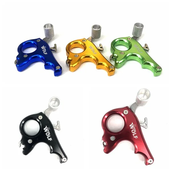 5 colors 3 Fingers Closed loop aluminum alloy Compound Bow String Release Aid for Archery