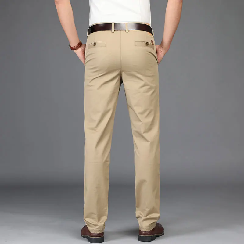 2019 Autumn JEEP Brand Casual Linen Pants Men's Casual Mid Elastic Waist Cotton Pants Fashion Trousers Full Length Straight (23)