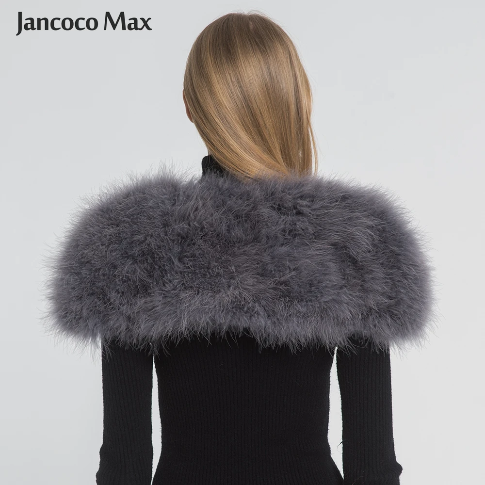 Женская накидка пончо Jancoco Max из натурального меха страуса один размер S1264 2019|real fur