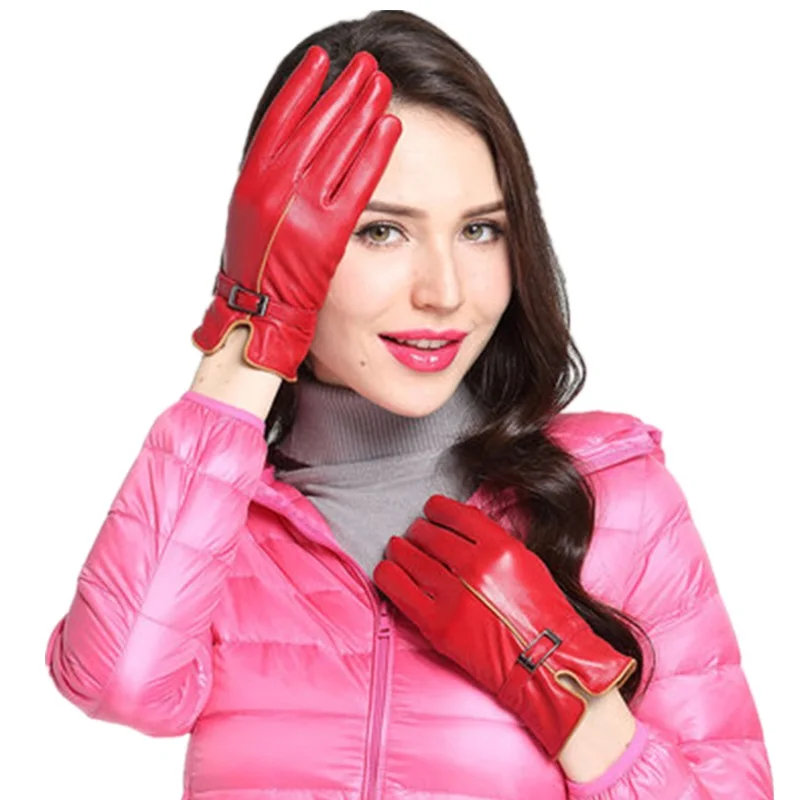 2018 Fashion Women's Genuine Leather Gloves Soft Sheepskin Leather