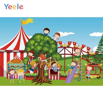 

Yeele Grassland Playground Circus Tent Tree Children Photography Backgrounds Customized Photographic Backdrops for Photo Studio