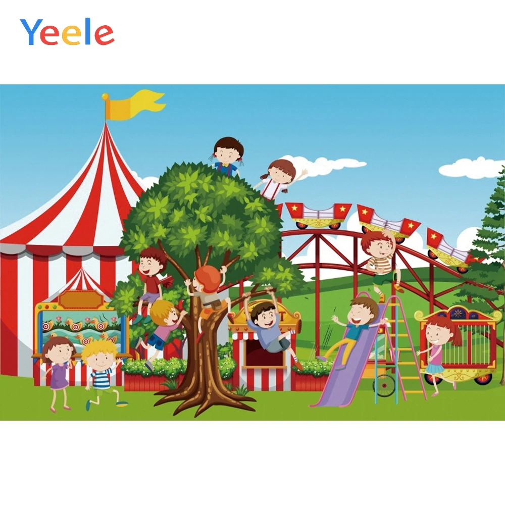 Yeele Grassland игровая площадка цирк палатка дерево дети фотографии фоны