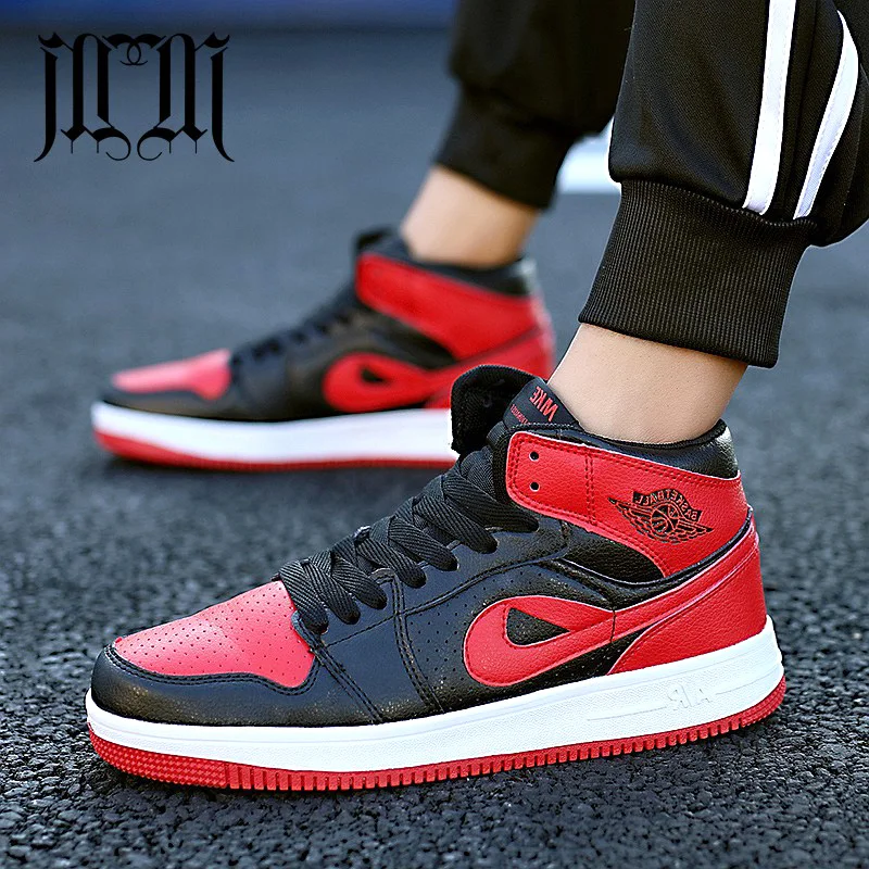 

MUMUELI Blue Red White Black 2019 Designer Casual Breathable Shoes Men High Top Quality Fashion Luxury Flat Brand Sneakers J01