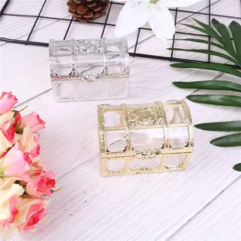 

New Wedding Jewelry Box Gold Candy Ring Earrings Necklace Box Case Birthday Party Wedding Decor Jewelry Packaging Bead Storage