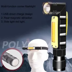 Многофункциональный USB Перезаряжаемый Магнитный рабочий свет фонарик светодиодный фонарь с Предупреждение светом для кемпинга охоты