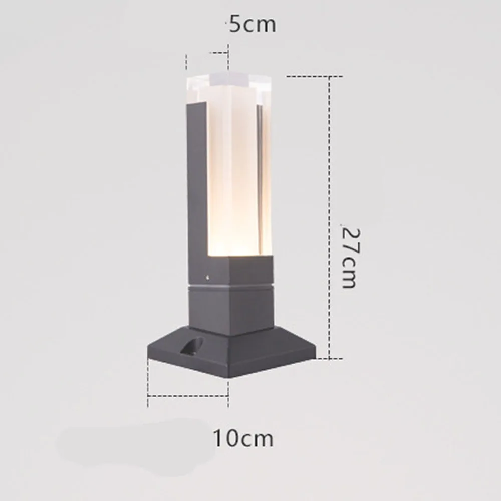 BECOSTAR-Aluminum-Gray-Black-Outdoor-Waterproof-LED-Lawn-Lighting-LED-Bollard-Lamp-Height-27cm-or-40cm (4)