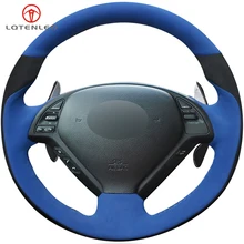 LQTENLEO синий черная замша DIY автомобиля Руль Обложка для Infiniti G G25 G35 G37 EX EX35 EX30 EX37 Q Q40 Q60 QX50