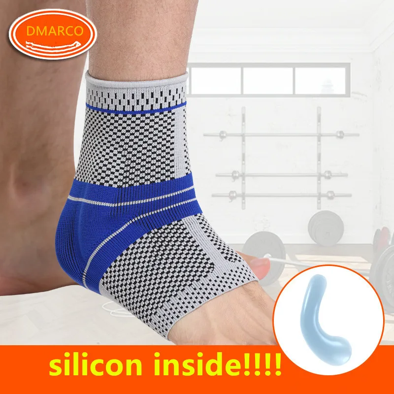 

2018 Silicone elastic Sport Safety Ankle Support Strong Ankle Bandage Elastic Brace Guard Support Sport Gym Foot Wrap Protection