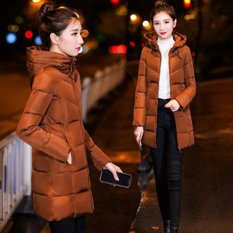

Winter Jacket Women Coats Hooded Female Long Parkas Thicken Hooded Down Cotton Padded Lining Winter Coat Women 2018