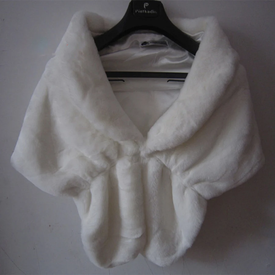 57'' Women Plus Size Faux Rabbit Fox Fur Cape Fake Full Pelt Shawl Sleeveless Gilet Poncho Bride V Neck Wide Warm Wrap Vest Coat