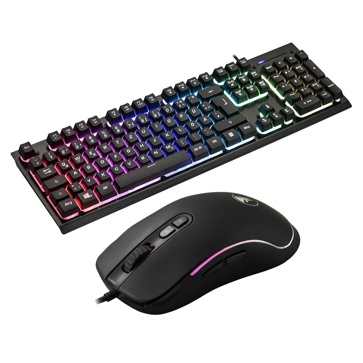 

G081 Braided Wired Glowing Backlit Mechanical German Gaming Keyboard 100% Anti-ghosting Keyboard With Optical Mouse