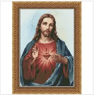 Factory Shop Cross Stitch Kit Holy Heart of Jesus Free Shipping | Дом и сад