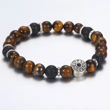 Тигровый глаз камень бусины браслет для мужчин нержавеющая сталь браслеты с подвесками мужские ювелирные изделия мужские подарки на день Святого Валентина дропшиппинг DB42