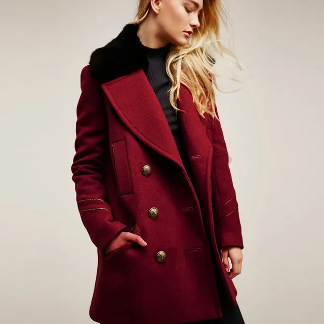 2018 Winter Coat Women Heavyweight Peacoat Jacket Cardigan