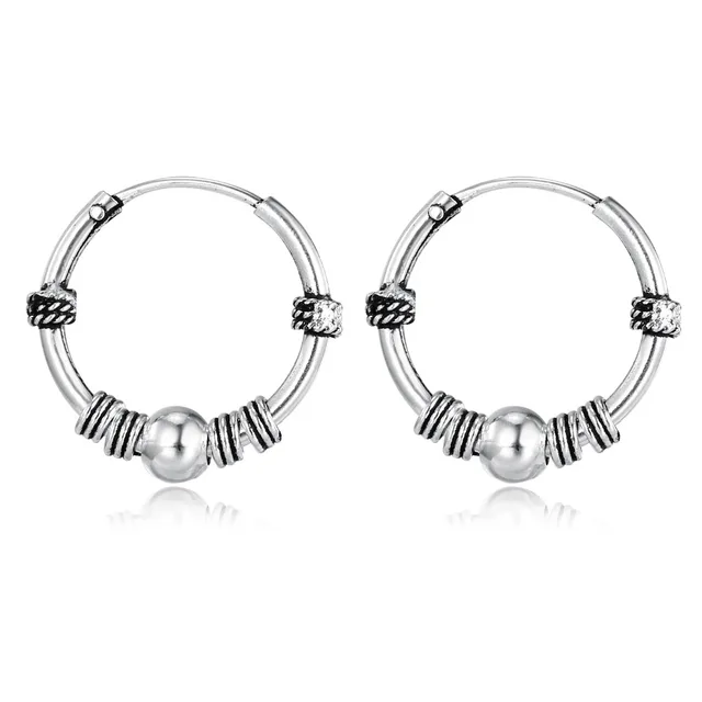 European Vintage Silver Color Hoop Earrings Circle Handmade Cool European Vintage Silver Color Hoop Earrings Circle Handmade Cool Small Earring For Women Bijoux