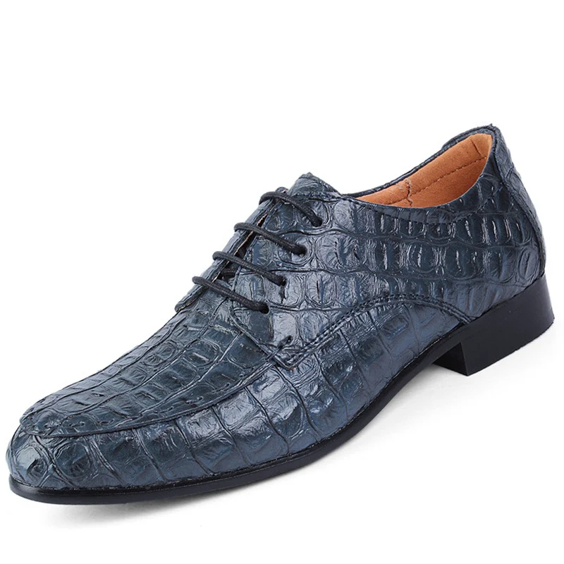 

Luxury Leather Men's Shoes Crocodile Shoes Large Size 45-50 Fashion Man Lace-Up Footwear Business Wear-resistant Shoes