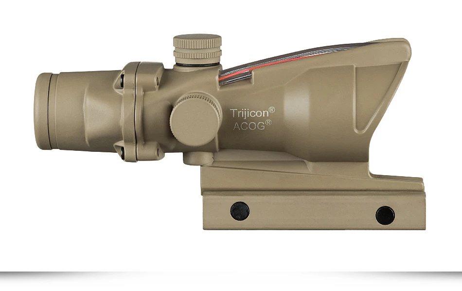 Caça Riflescope Acog Real Fibra Óptica Ponto Vermelho Iluminado Chevron Vidro Gravado Retículo Tático Visão 4x32 Mod. 1265500 16 Lunetas Riflescopes