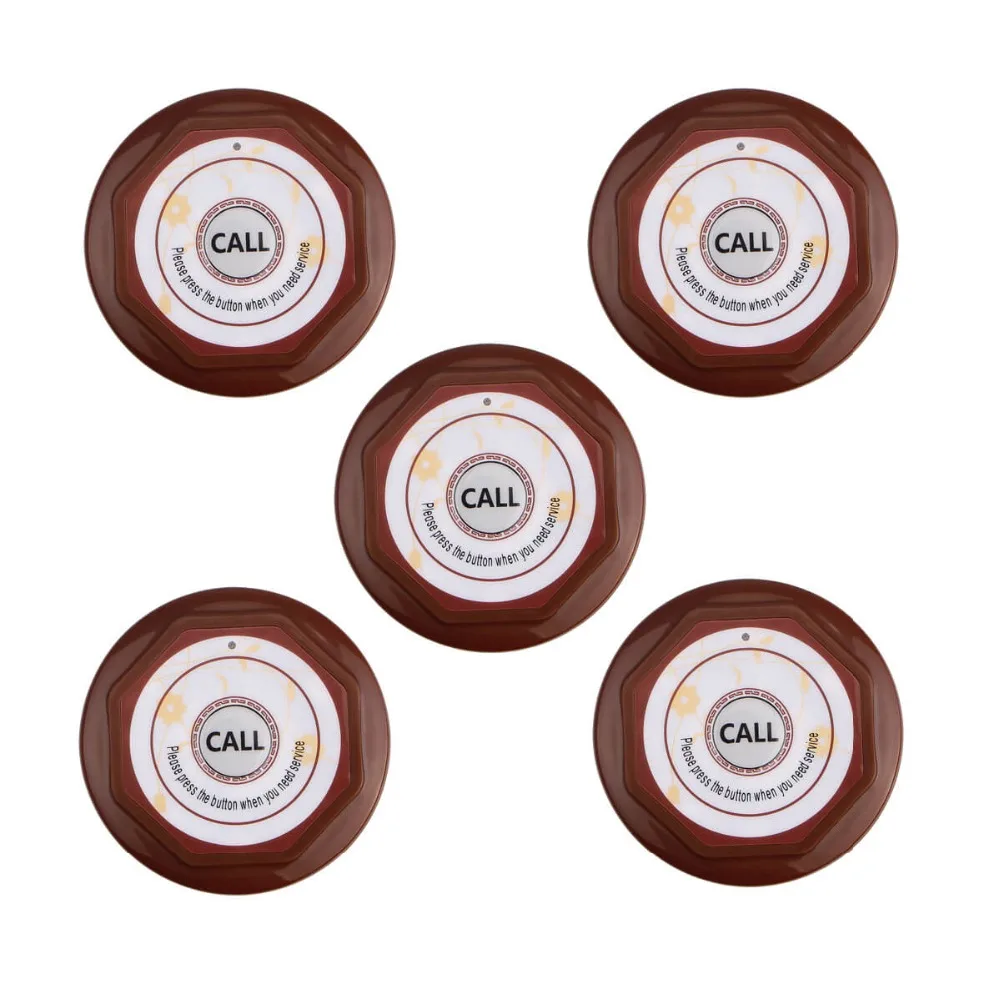 

5pcs 433.92MHz Restaurant Pager Waiter Call Transmitter Bell Button for Wireless Calling System F3360