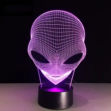 Alien Head Night Light LED 3D Illusion USB Touch Sensor Lampara Novelty Light Childrens Kids Gifts Bedroom Decorative 3D Lamp Alien Head Night Light LED 3D Illusion USB Touch Sensor Lampara Novelty Light Childrens Kids Gifts Bedroom Decorative 3D Lamp