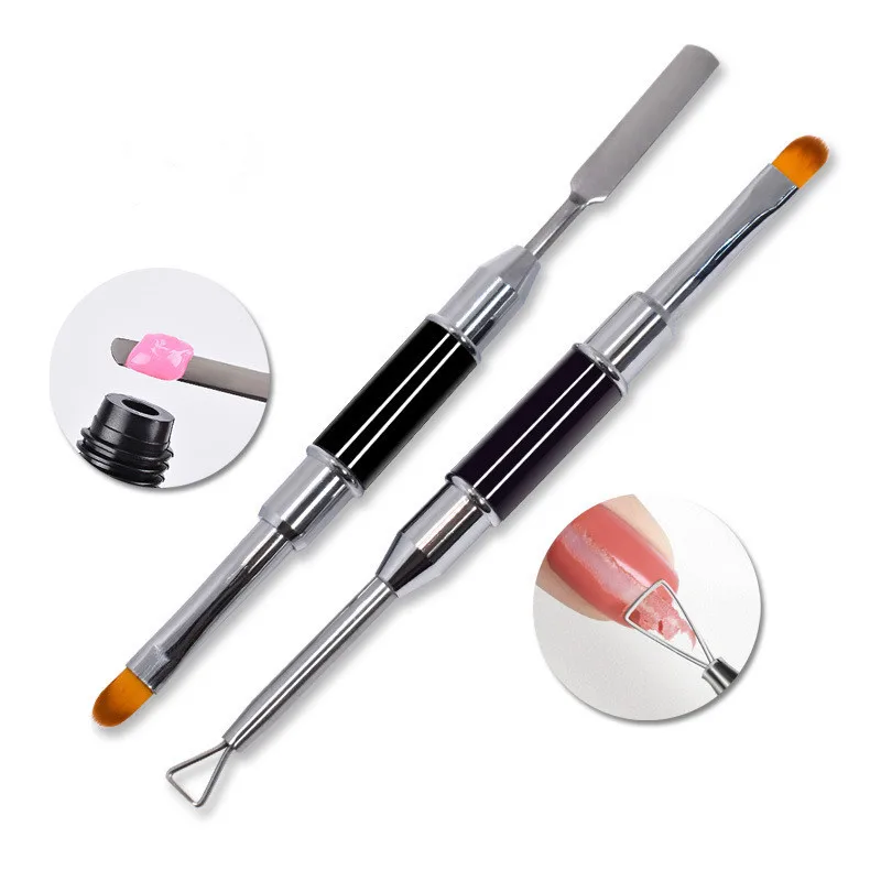 UV Poly Gel Nail Brush UV GEL Extension Builder Flower Painting Brush Pen Poly UV Gel Spatula