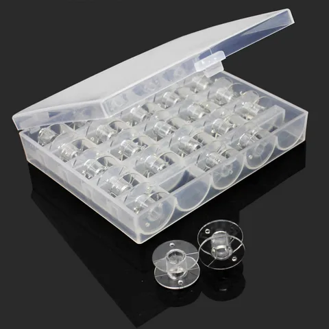 Empty Bobbins Sewing Machine Spools Clear Plastic Case Storage Box for Sewing Machine -39