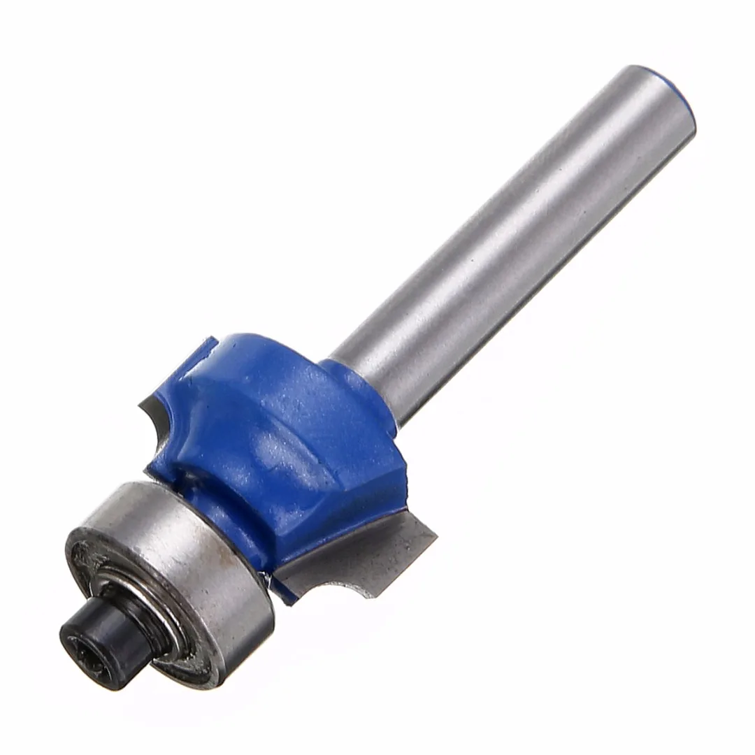 1pc Blue Round Over Router Bit 1/4" Shank 1/4" Radius Solid Hardened Steel Woodworking Milling Cutter For Power Tool