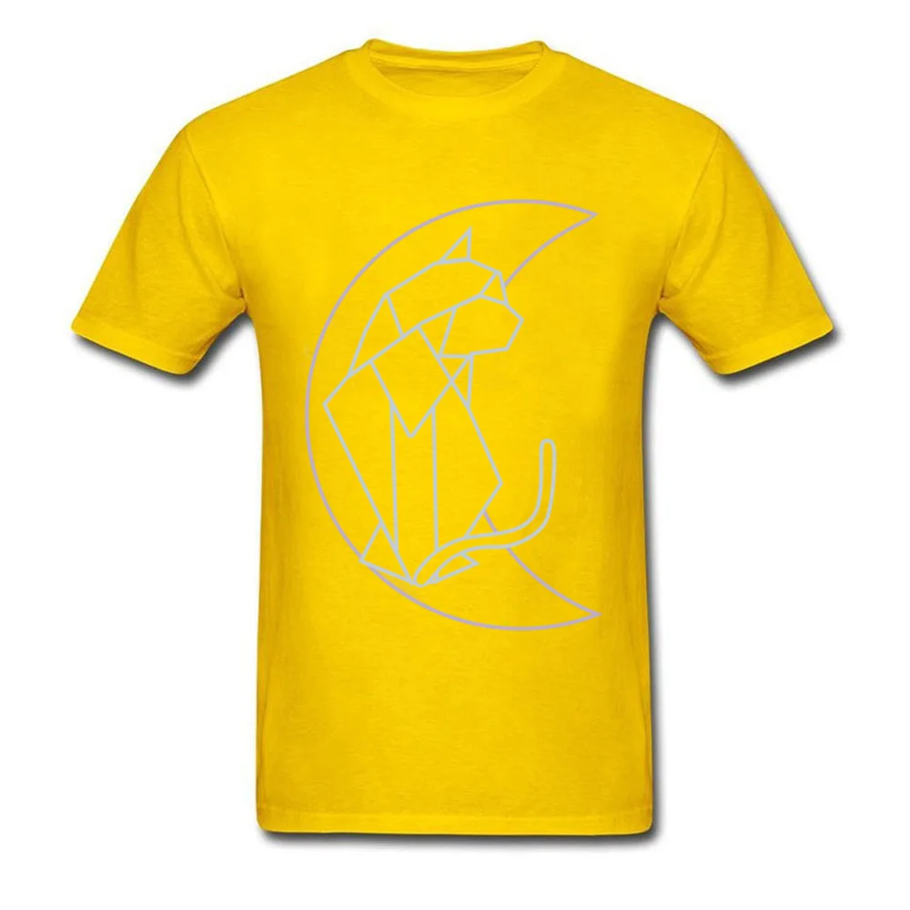 Custom Cat Constellation Tops & Tees for Men Funny Autumn Round Collar Pure Cotton Short Sleeve T Shirt Funny Sweatshirts Cat Constellation yellow