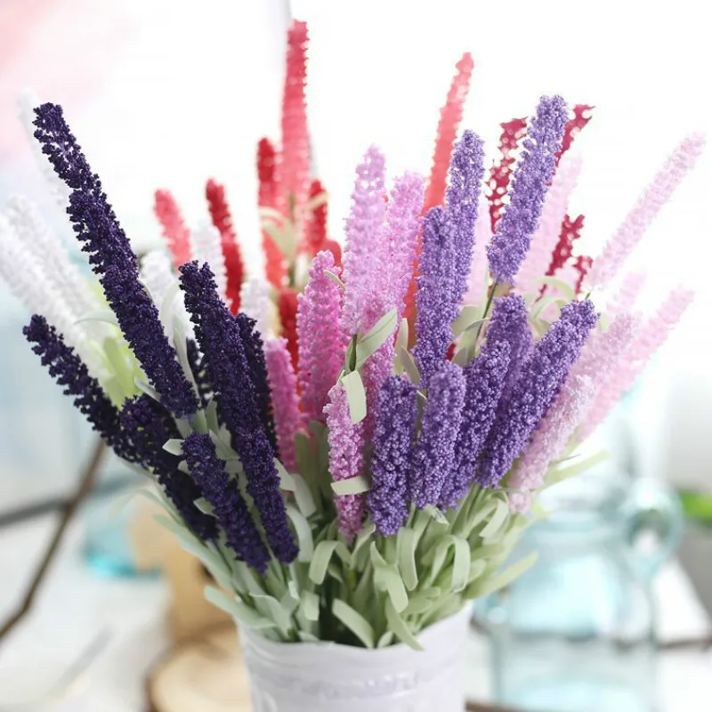 

PE Foam Flowers Romantic Provence Artificial Flowers Lavender Decoration Wedding Home Decorative Artificial Dried Fake Flowers