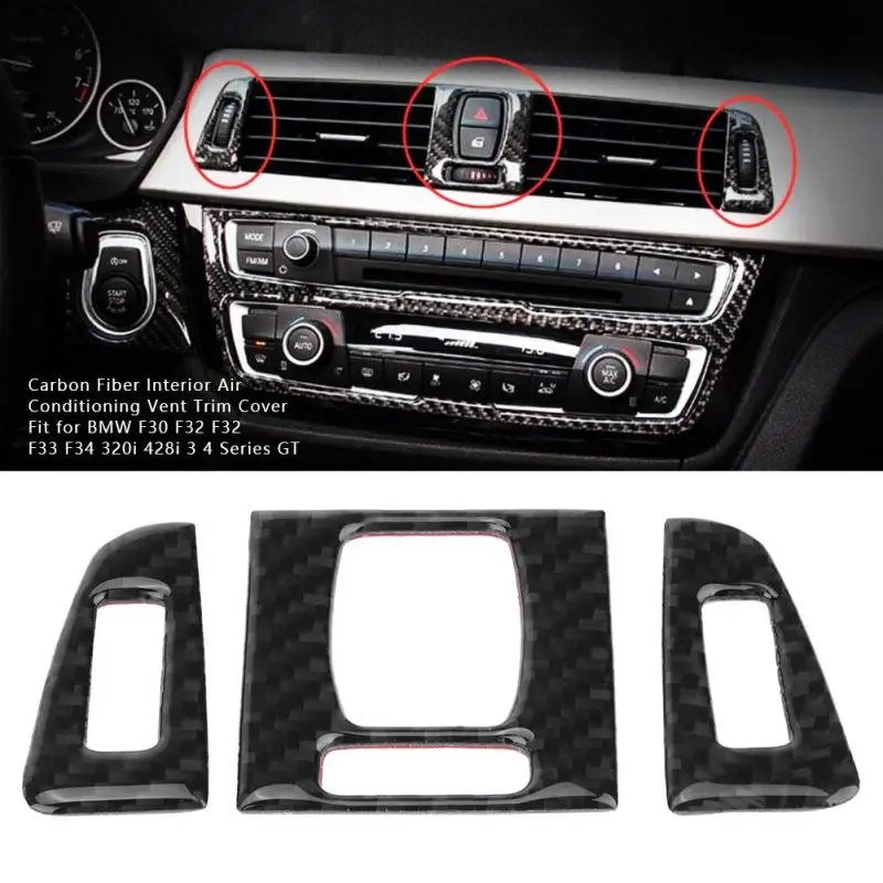 3 шт. наклейки на решетку вентиляционного отверстия из углеродного волокна для BMW