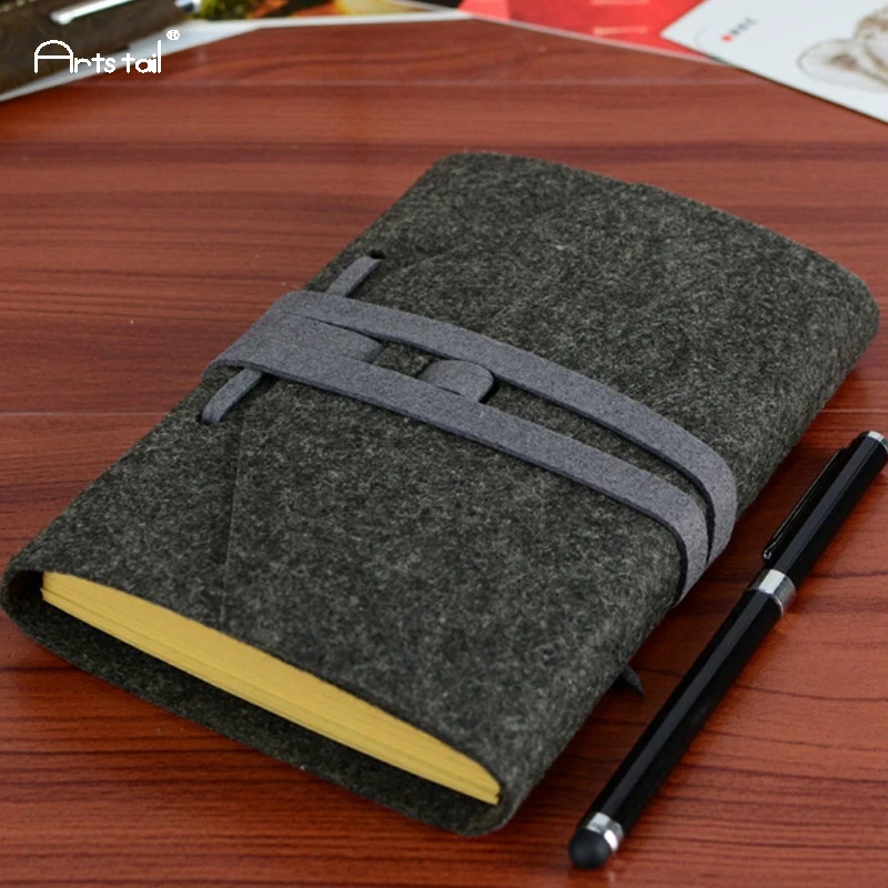 Arts Tail Wool Felt Cover Creative Retro Bands Vintage School Office Loose Sheet Note Book Kraft Paper Travel Daily Notebooks Arts Tail Wool Felt Cover Creative Retro Bands Vintage School Office Loose Sheet Note Book Kraft Paper Travel Daily Notebooks