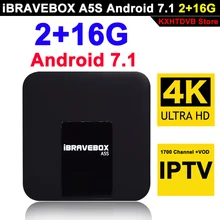 H265 iBRAVEBOX A5S Android TV Box Android 7.1 Wifi suporte 4 K x 2 K exibição CPU Amlogic S905W up a 2.0 GHz