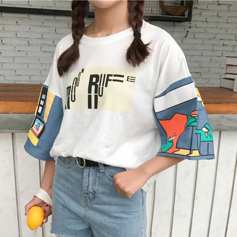 

Casual Harajuku T Shirt Summer Women T Shirts Fashion Print Female T-shirt Top