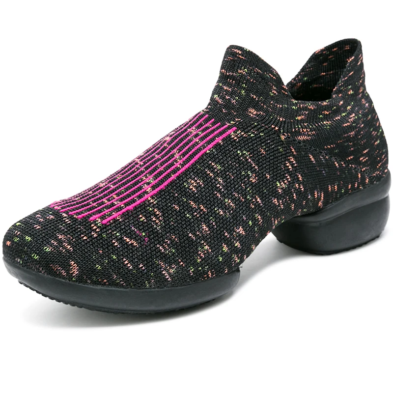 

Thick Sole Breathable Women Jazz Shoes Black Female Sock Dance Shoes Rubber Non-slip High Quality Women Sports Shoes Girls Red